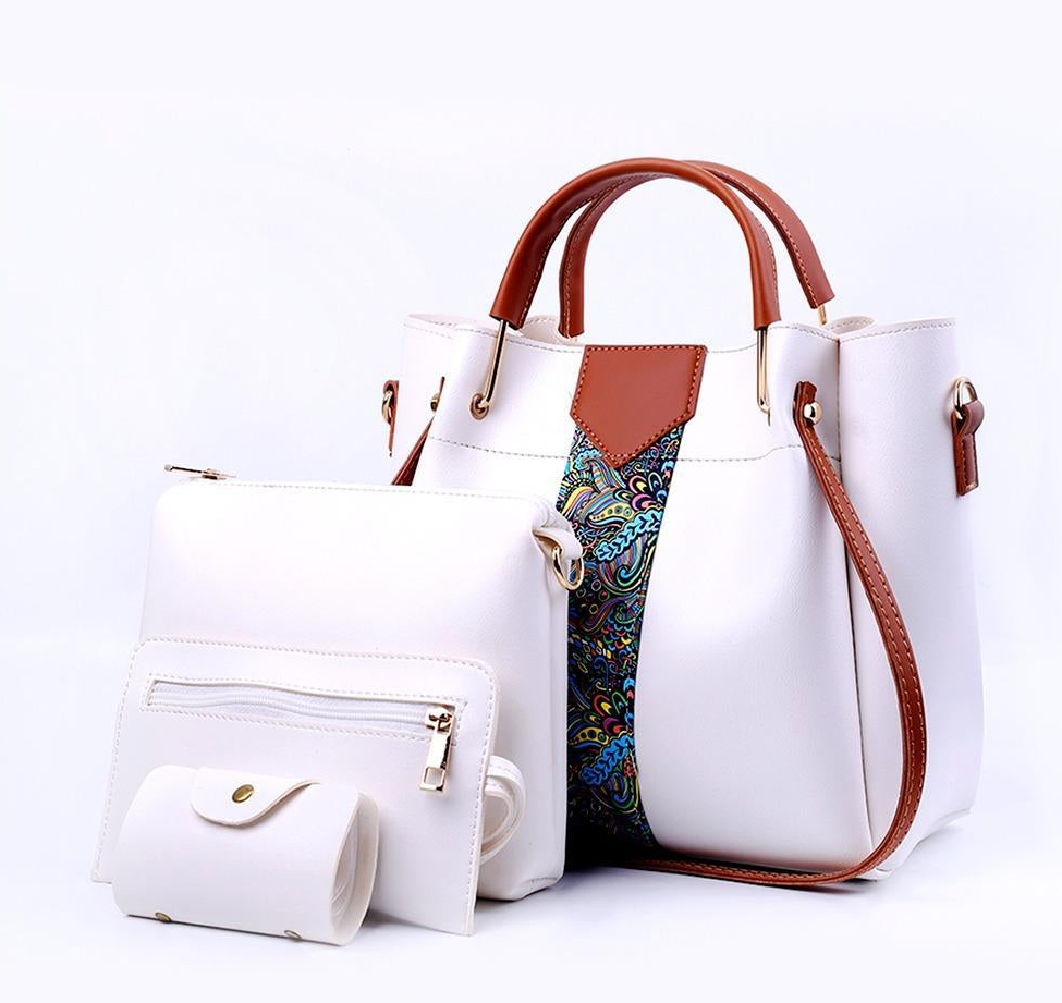 Women's Royal PU Leather Shoulder Bag-4 Pcs Set