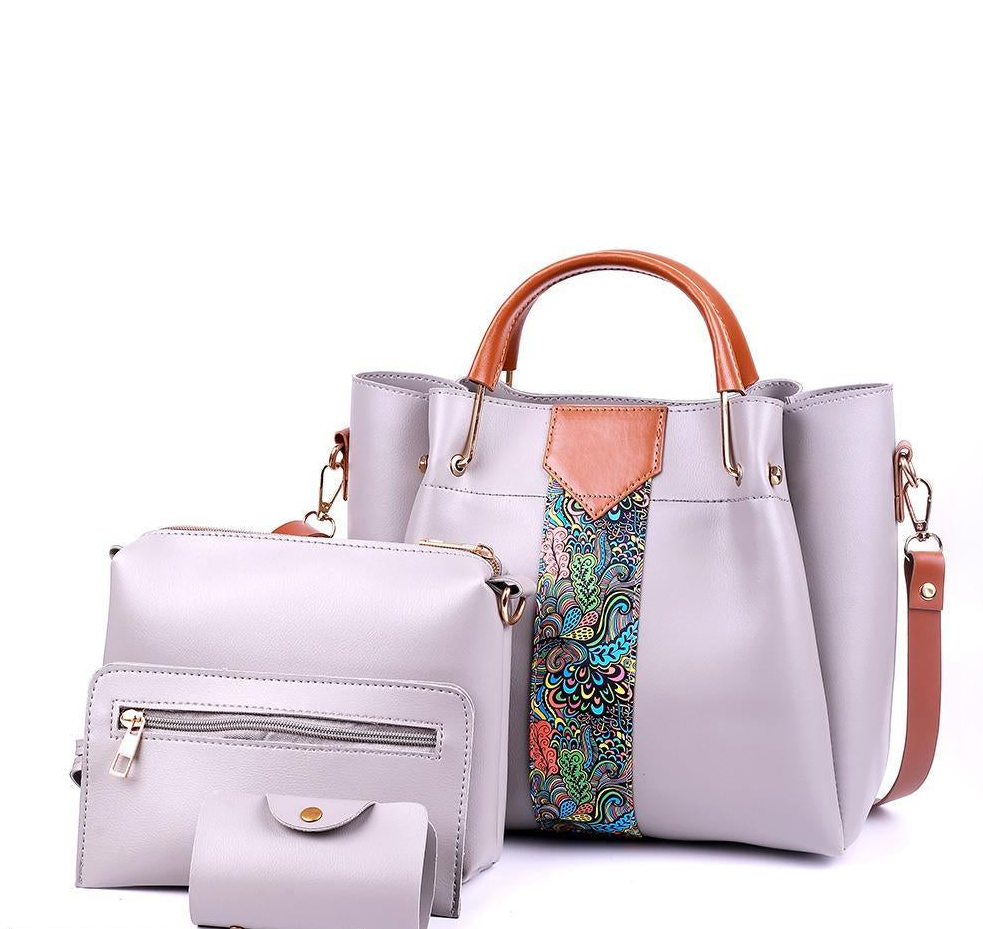 Women's Royal PU Leather Shoulder Bag-4 Pcs Set