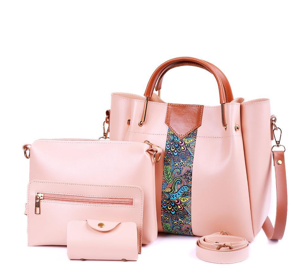 Women's Royal PU Leather Shoulder Bag-4 Pcs Set