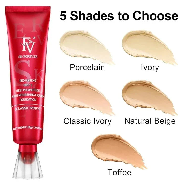 1PCS FV Liquid Foundation Makeup, Full Coverage Oil Control Flawless 12 Hour Long Lasting Concealer Matte Foundation.