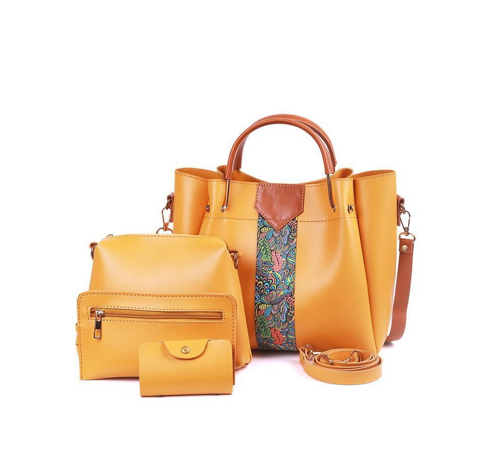 Women's Royal PU Leather Shoulder Bag-4 Pcs Set