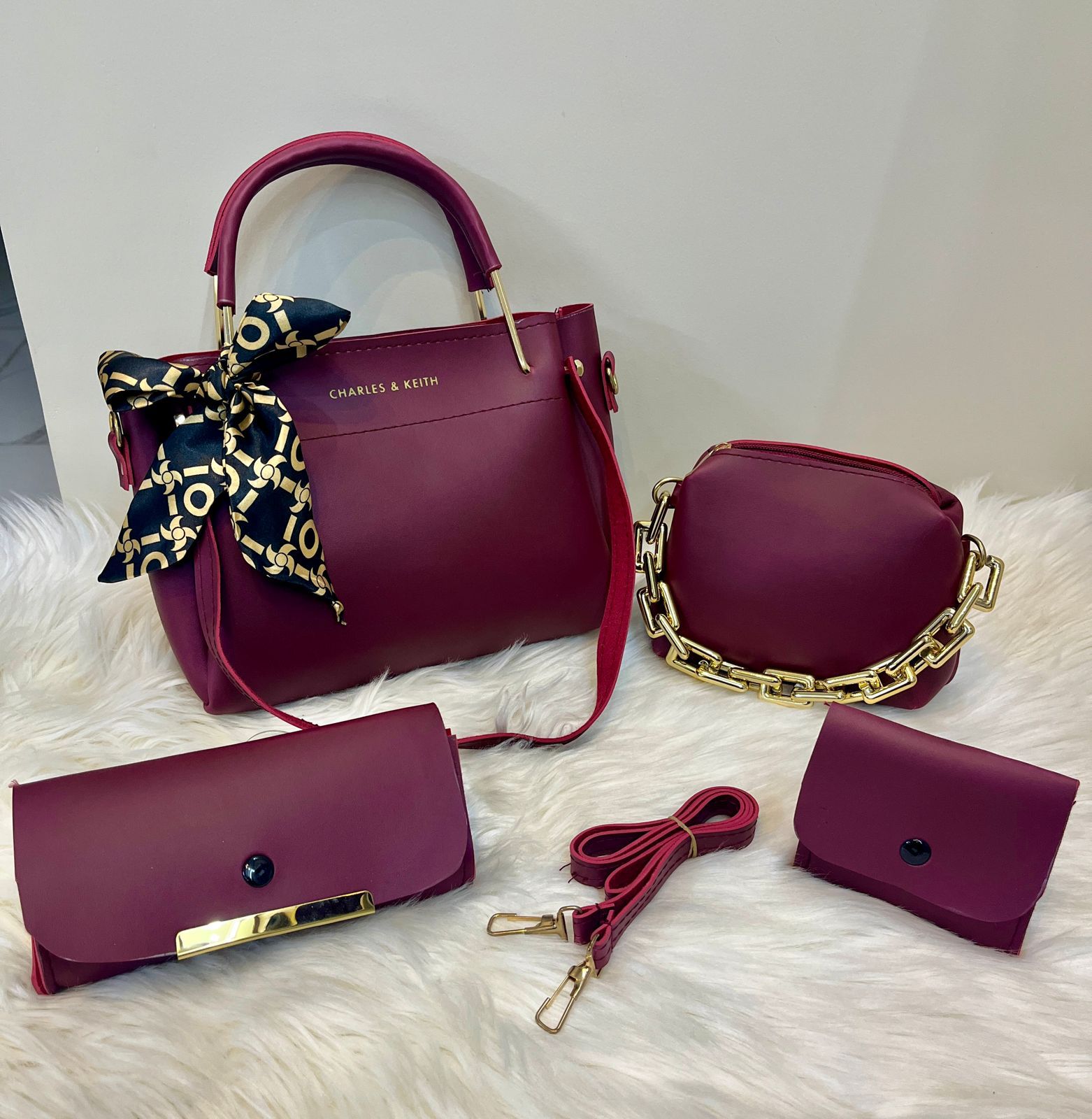 Charles & Keith High Quality With Cloud bag, Clutch and Mini Wallet