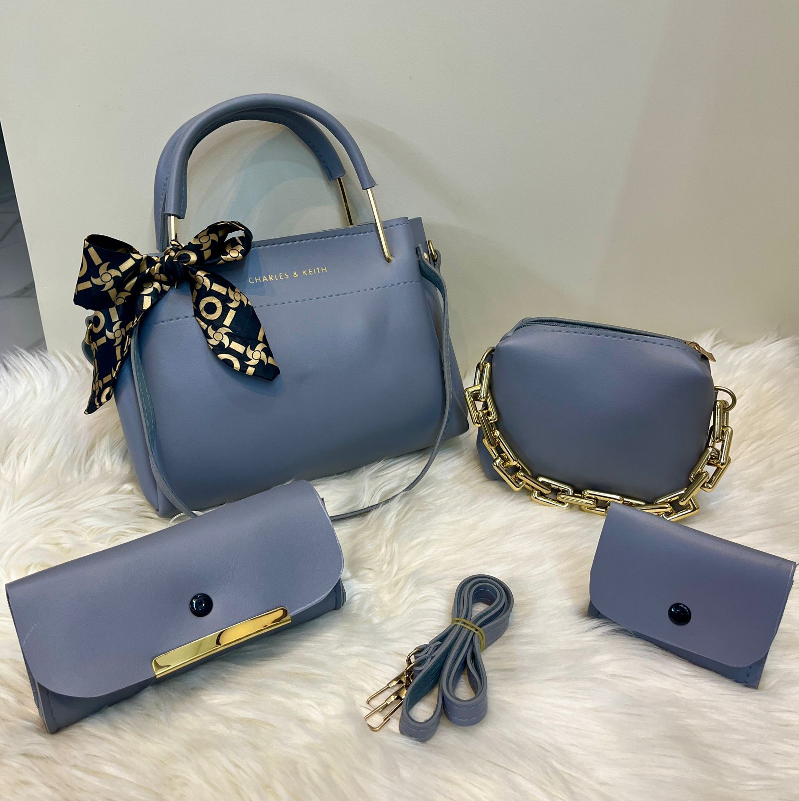 Charles & Keith High Quality With Cloud bag, Clutch and Mini Wallet