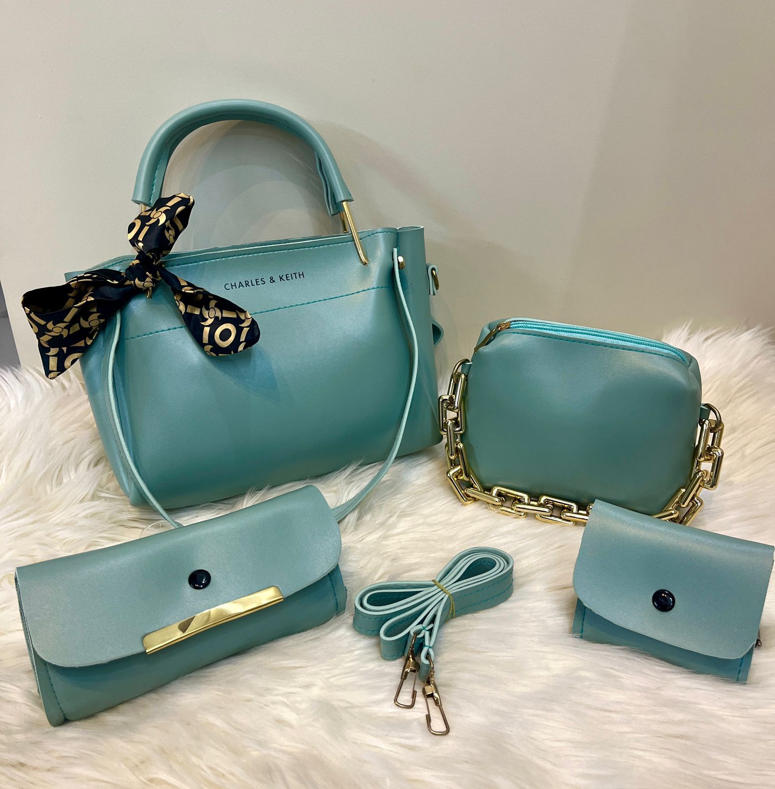 Charles & Keith High Quality With Cloud bag, Clutch and Mini Wallet