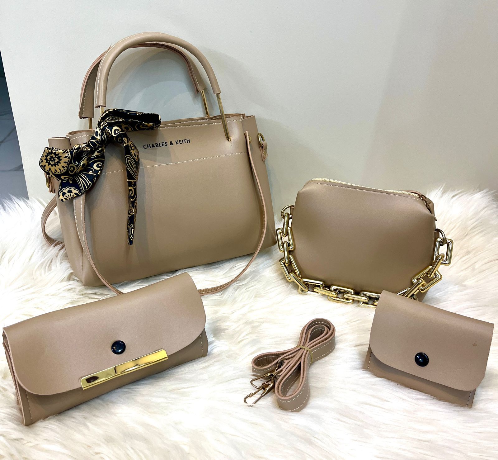 Charles & Keith High Quality With Cloud bag, Clutch and Mini Wallet