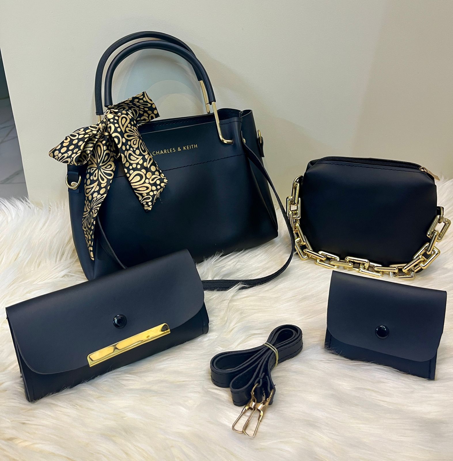 Charles & Keith High Quality With Cloud bag, Clutch and Mini Wallet